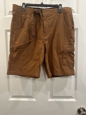 Prana Zion II Stretch Cargo Shorts Mens 36 10” Inseam Sepia Gorpcore